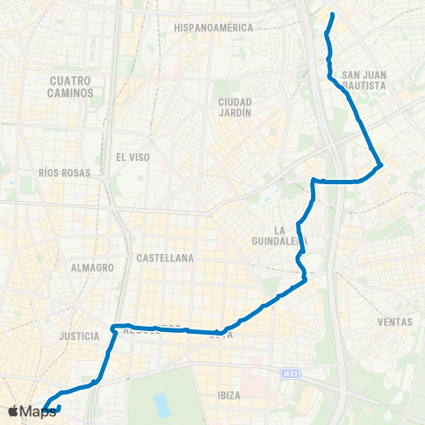 EMT Puerta del Sol / Sevilla - Arturo Soria map