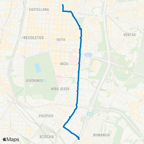 EMT Diego de Leon - Puente de Vallecas map