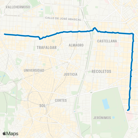 EMT Moncloa - Narvaez map