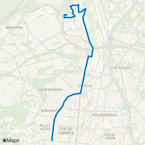 EMT Glorieta de Cuatro Caminos - Fuencarral map