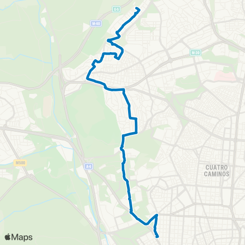 EMT Moncloa - Pitis map