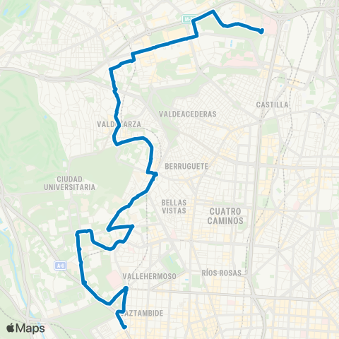 EMT Moncloa - Hospital la Paz map