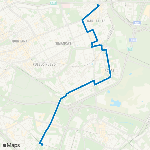 EMT Pavones - Canillejas map