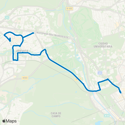 EMT Moncloa - Aravaca map