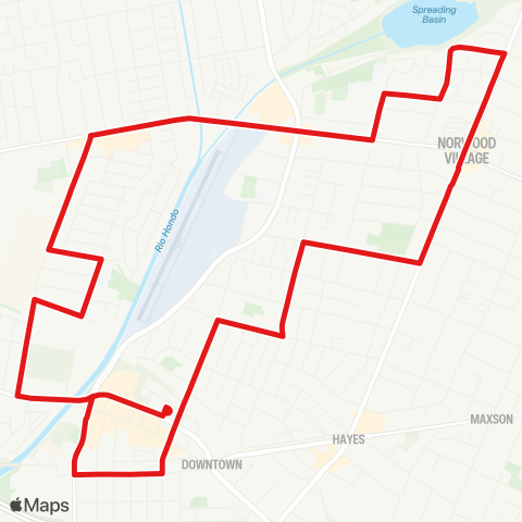 El Monte Transit Red Route map