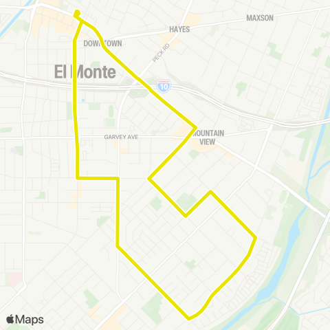 El Monte Transit Yellow Route map