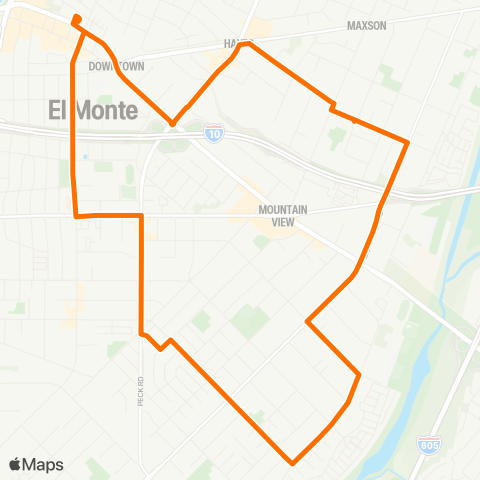 El Monte Transit Orange Route map