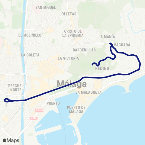 EMT Av. Andalucía - Gibralfaro map