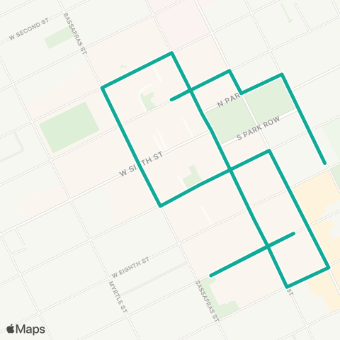 The 'e' Gannon Shuttle map