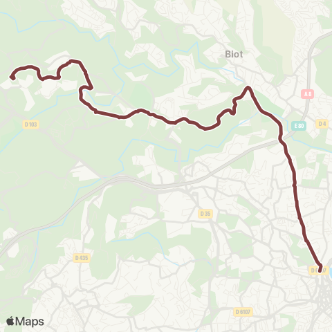 Envibus Pole d'Échanges d'Antibes - Biot - GR Valbonne Sophia Antipolis map