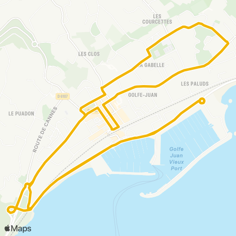 Envibus Navette Estivale de Golfe-Juan map