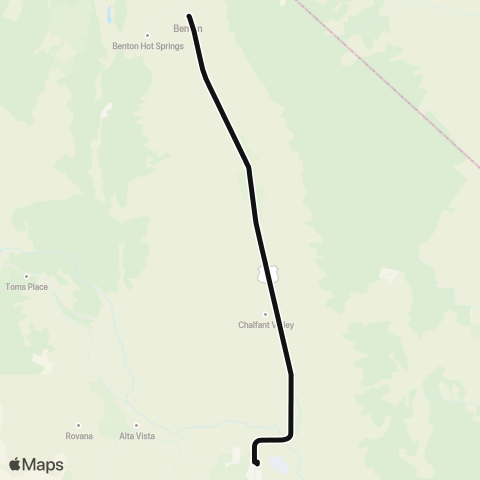 Eastern Sierra Transit Benton-Bishop map