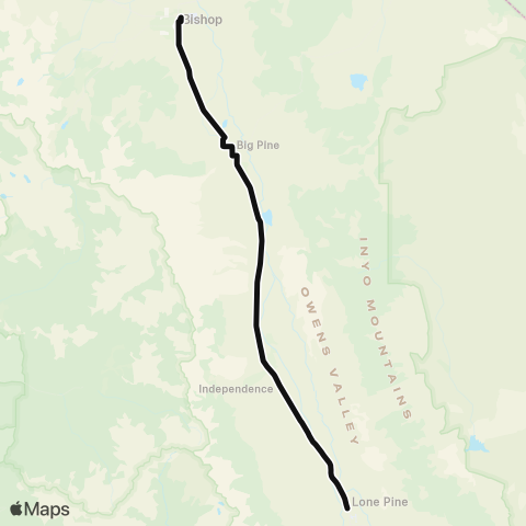 Eastern Sierra Transit Lone Pine Express map