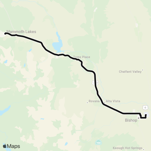 Eastern Sierra Transit Mammoth Express map