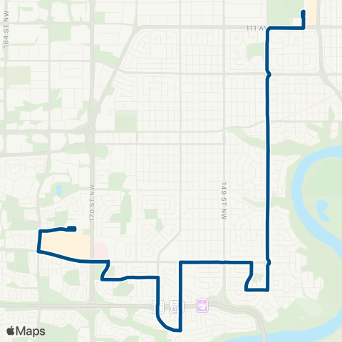 ETS West Edmonton Mall - Westmount map