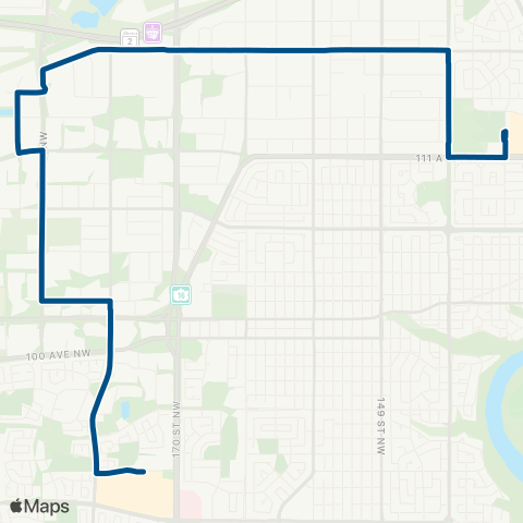 ETS West Edmonton Mall - Westmount map