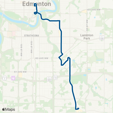 ETS Mill Woods - Downtown map