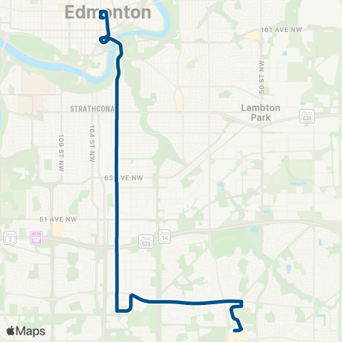 ETS Mill Woods - Downtown map