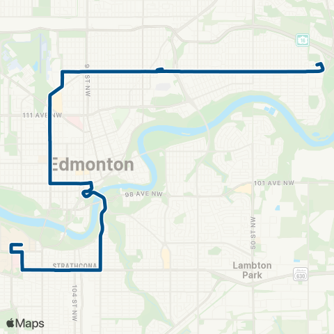 ETS Abbottsfield - Downtown - University map