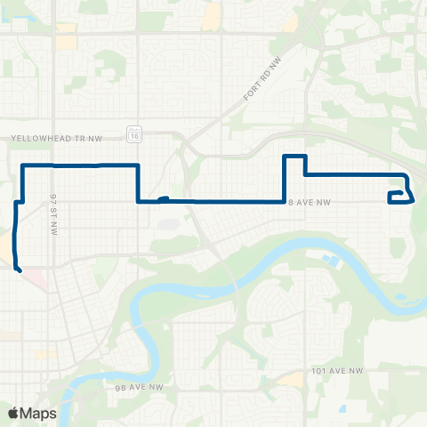 ETS Kingsway - Coliseum - Abbottsfield map