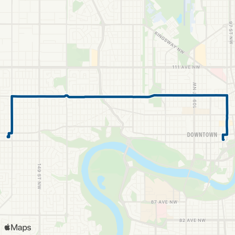 ETS Jasper Place - Downtown map