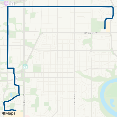 ETS West Edmonton Mall - Westmount map