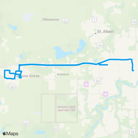 Spruce Grove Transit Spruce Grove - Downtown Edmonton map