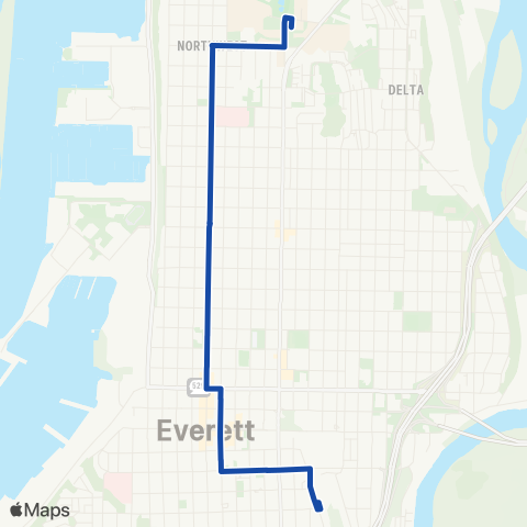 Everett Transit S to Everett Sta - N to College Sta map