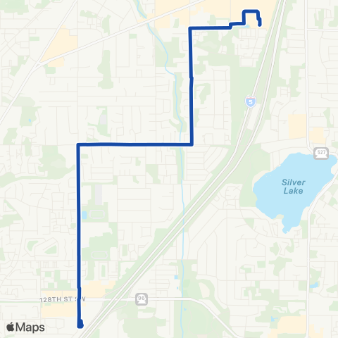 Everett Transit S to Mariner P&R - N to Mall Station map