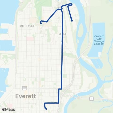 Everett Transit S to Everett Sta - N to College Sta map