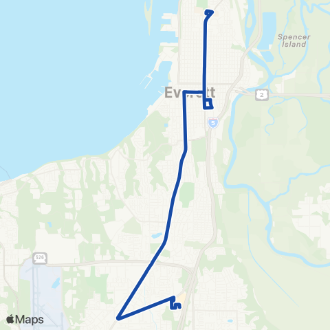 Everett Transit S to Mall Station - N to College Station map