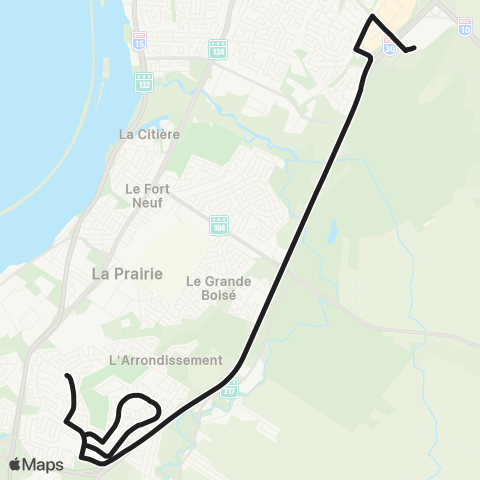 exo Le Richelain et Roussillon Candiac (Deauville) - Terminus Brossard map