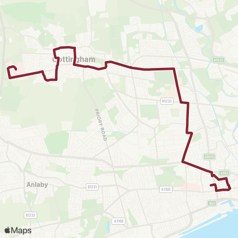 East Yorkshire  map