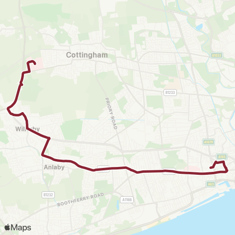 East Yorkshire  map