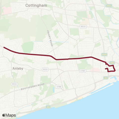 East Yorkshire  map