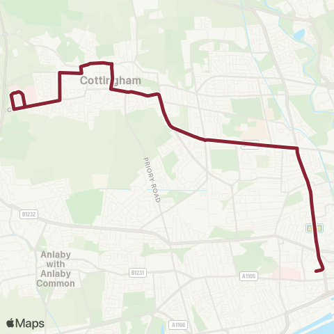 East Yorkshire  map