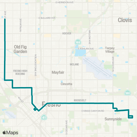 FAX West Ave / Tulare map