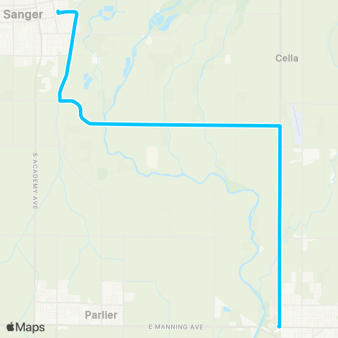 FCRTA Sanger Express map