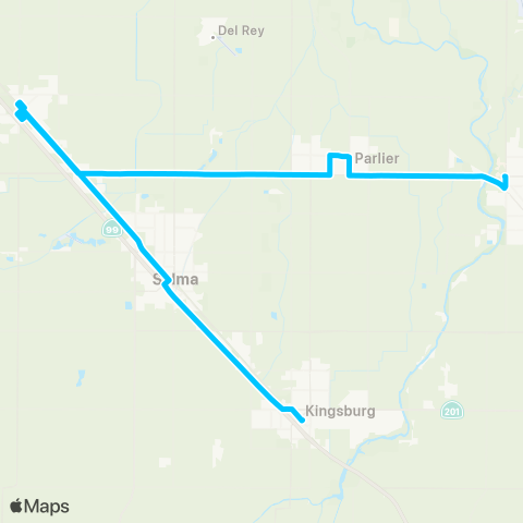 FCRTA Kingsburg-Reedley map