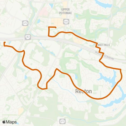 Fairfax Connector Reston - South Lakes - Herndon M map