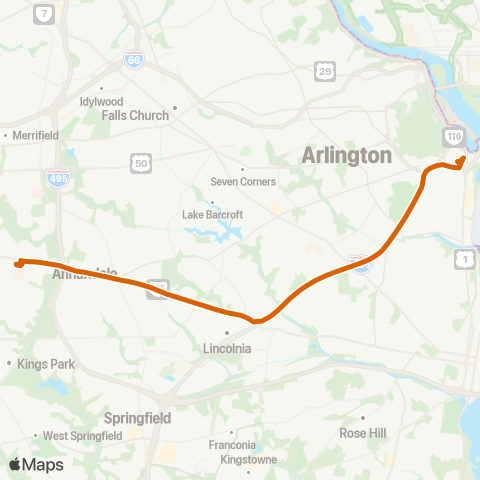 Fairfax Connector Pentagon - Annandale map