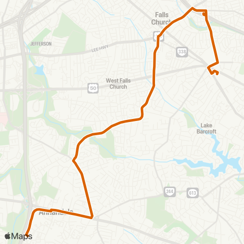 Fairfax Connector Annandale Road map