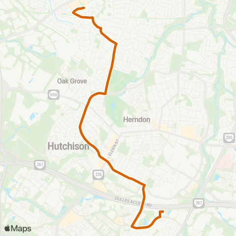 Fairfax Connector Sterling - Herndon Metro map