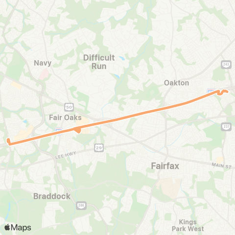 Fairfax Connector Stringfellow Rd. - Vienna map