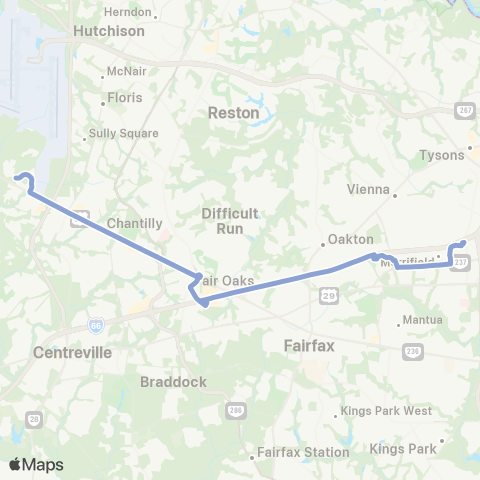 Fairfax Connector Chantilly - Vienna map