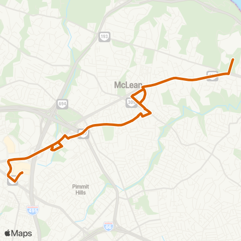 Fairfax Connector Chain Bridge Road - McLean map