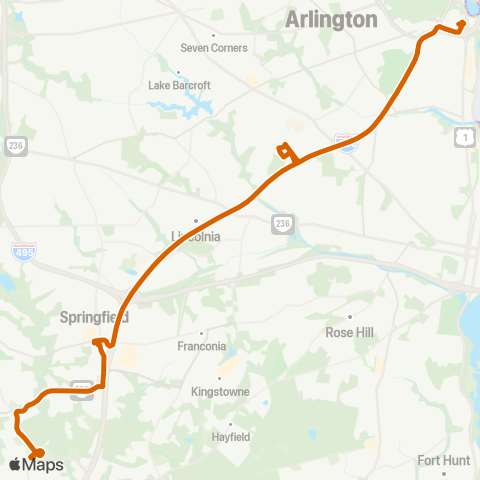 Fairfax Connector Saratoga-Pentagon-Mark Center map