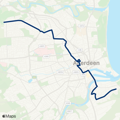 First Aberdeen Bonnyview Road - Finnan Brae map