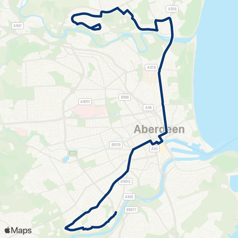 First Aberdeen Robert Gordon Univ - Castle St (Stop J2) map