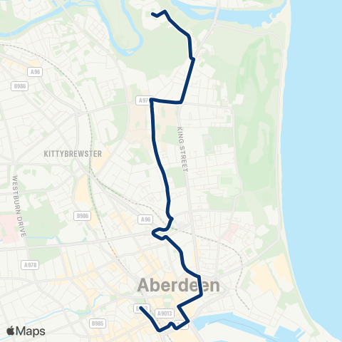 First Aberdeen Hillhead Student Village - Bridge St (Stop E2) map